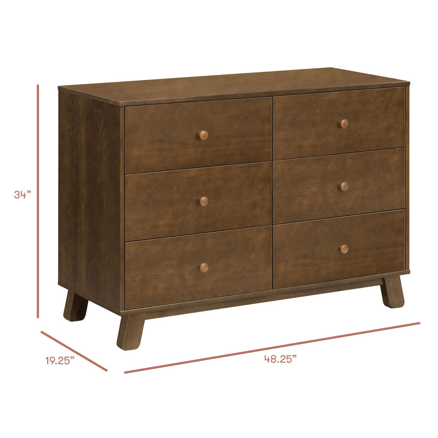 Commode 6 Tiroirs Hudson - Noyer Naturel-Babyletto-LET-M32526NL-CLÉMENT