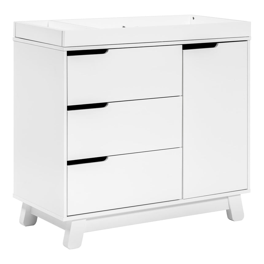 Meuble à Langer à 3 Tiroirs Hudson avec Plateau Amovible - Blanc-Babyletto-LET-M4223W-CLÉMENT