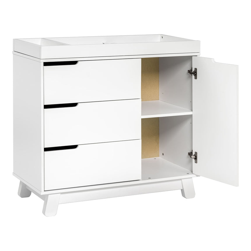 Meuble à Langer à 3 Tiroirs Hudson avec Plateau Amovible - Blanc-Babyletto-LET-M4223W-CLÉMENT