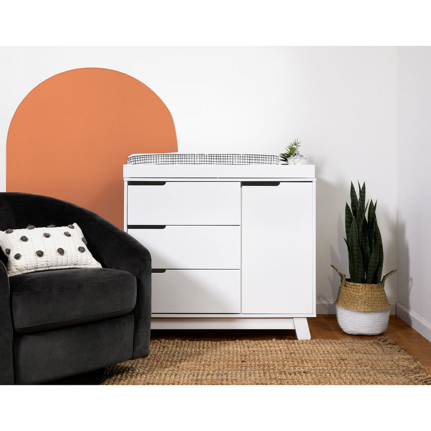 Meuble à Langer à 3 Tiroirs Hudson avec Plateau Amovible - Blanc-Babyletto-LET-M4223W-CLÉMENT