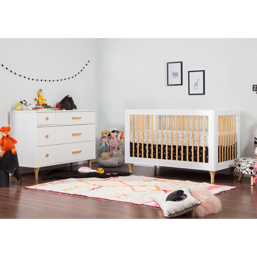 Commode Double 6 Tiroirs Lolly - Blanc / Naturel-Babyletto-LET-M9016WN-CLÉMENT