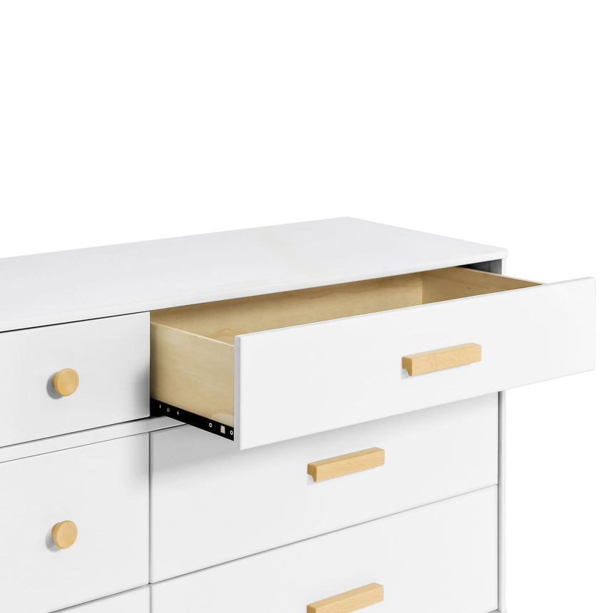 Commode Double 6 Tiroirs Lolly - Blanc / Naturel-Babyletto-LET-M9016WN-CLÉMENT