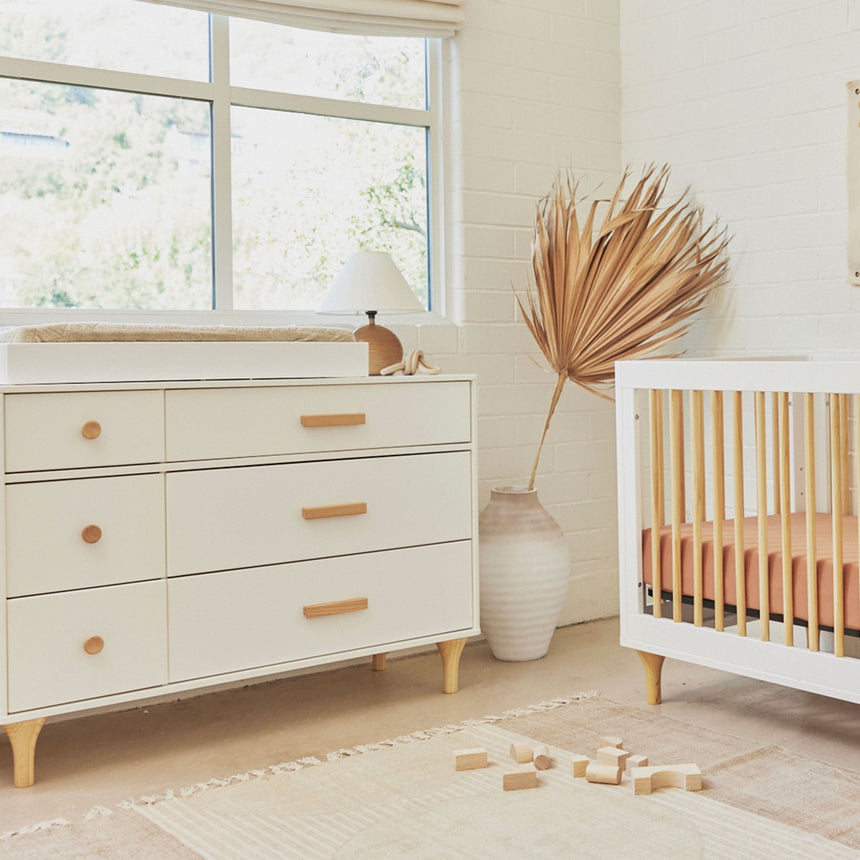 Commode Double 6 Tiroirs Lolly - Blanc / Naturel-Babyletto-LET-M9016WN-CLÉMENT