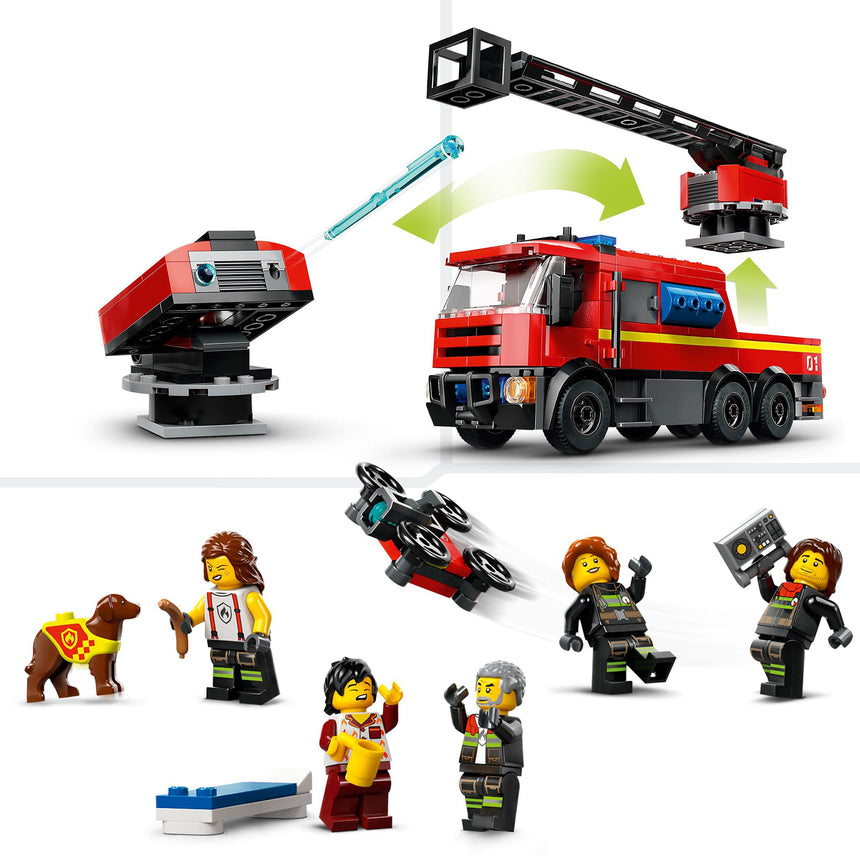 LEGO® City La caserne et le camion de pompiers-LEGO®-LGO-60414-CLÉMENT