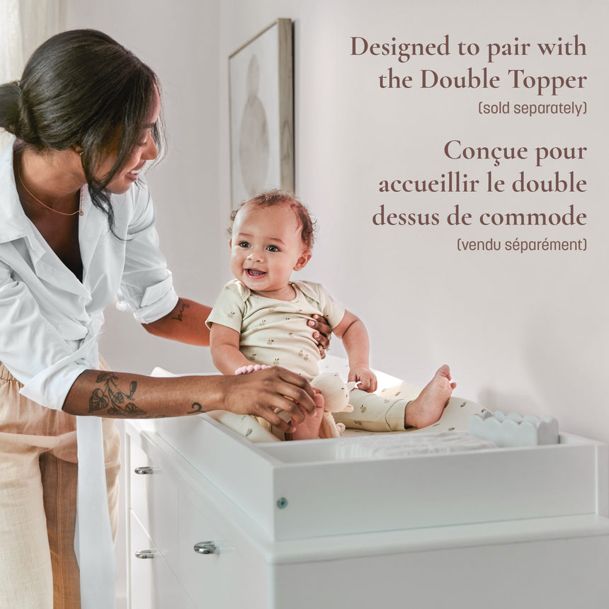 Commode 6 Tiroirs Laurel - Blanc/Noyer-Little Seeds-LIS-CG007TPCS-CLÉMENT