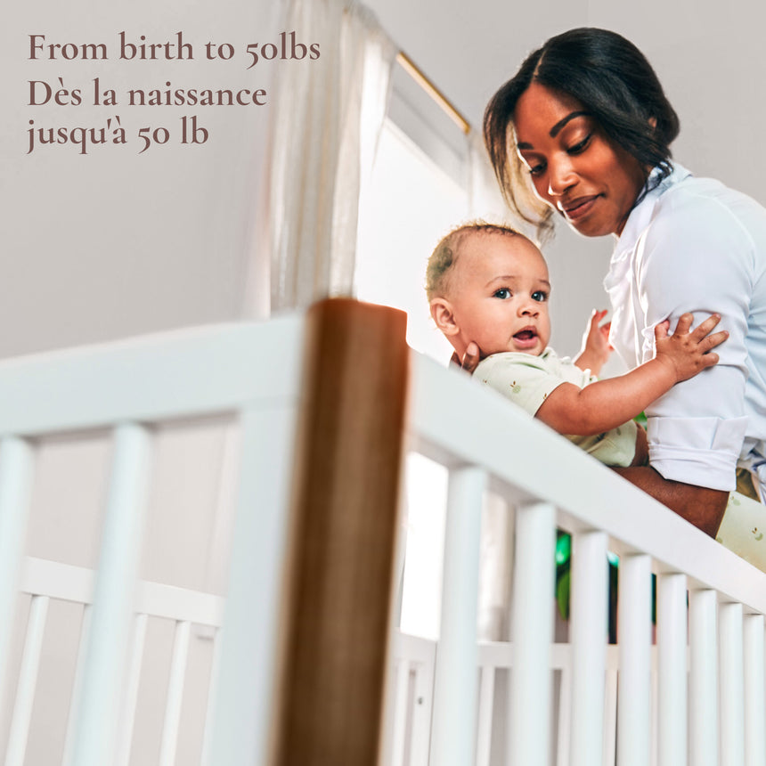 Couchette Convertible 4-en-1 Laurel - Blanc/Noyer-Little Seeds-LIS-CR009TPCS-CLÉMENT