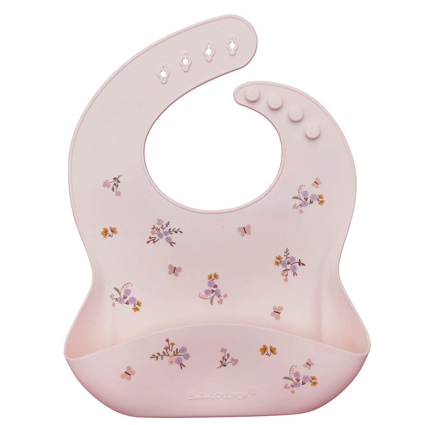 Bavoir en Silicone - Fleurs/Ditsy-Loulou Lollipop-LLP-SILBIBDSF-CLÉMENT