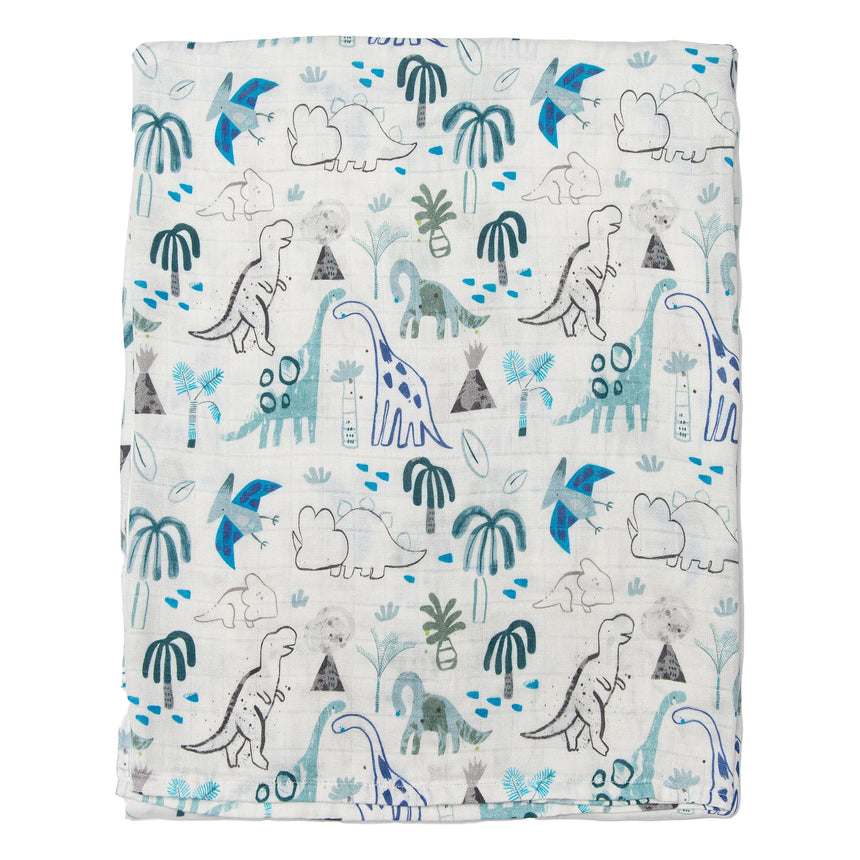 Couverture Mousseline Bambou - Dinosaures-Loulou Lollipop-LLP-SWDNO-CLÉMENT