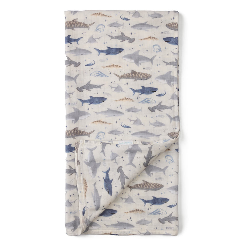 Couverture Mousseline Bambou - Requin-Loulou Lollipop-LLP-SWSHK-CLÉMENT