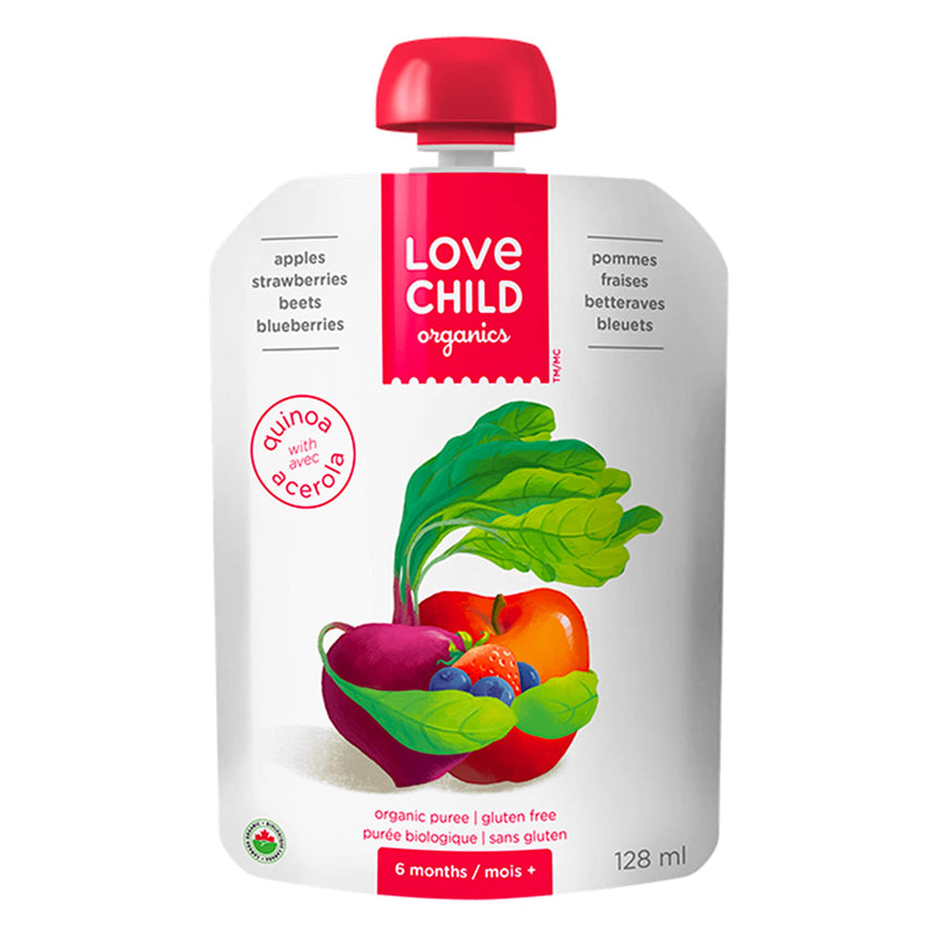 Purée Bio - Superblends - Pommes, Fraises, Betteraves et Bleuets (À partir de 6 mois )-Love Child Organics-LOV-LOVPU041-CLÉMENT
