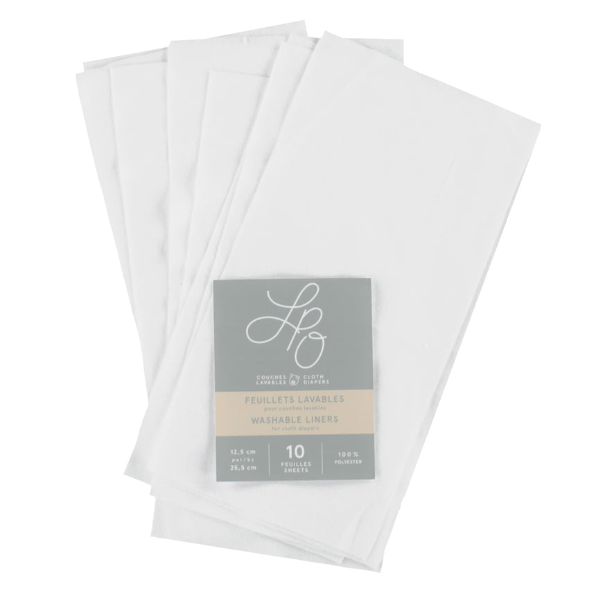 Feuillets Lavables (10)-La Petite Ourse-Blanc-Taille Unique-LPO-FLPO-LAVABLE-CLÉMENT