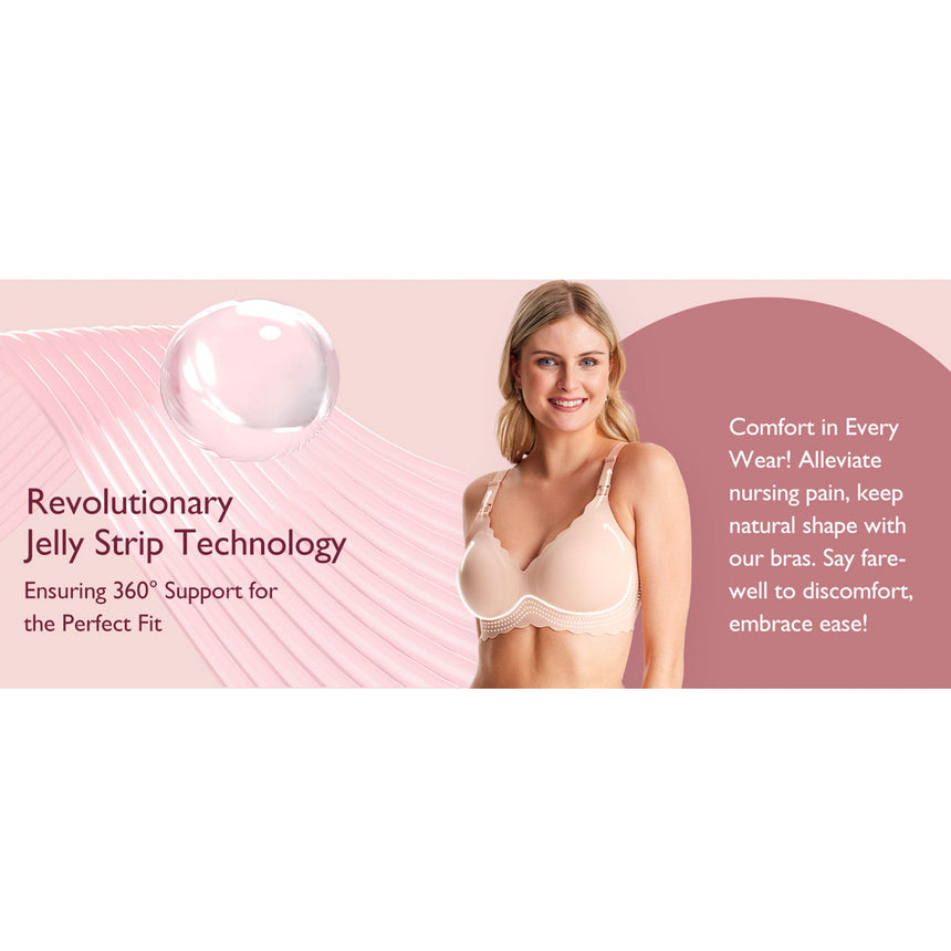 Soutien-Gorge d'Allaitement Jelly Strip YN46 - Rose-Mom Cozy-MC1-YN46-PINK-CLÉMENT