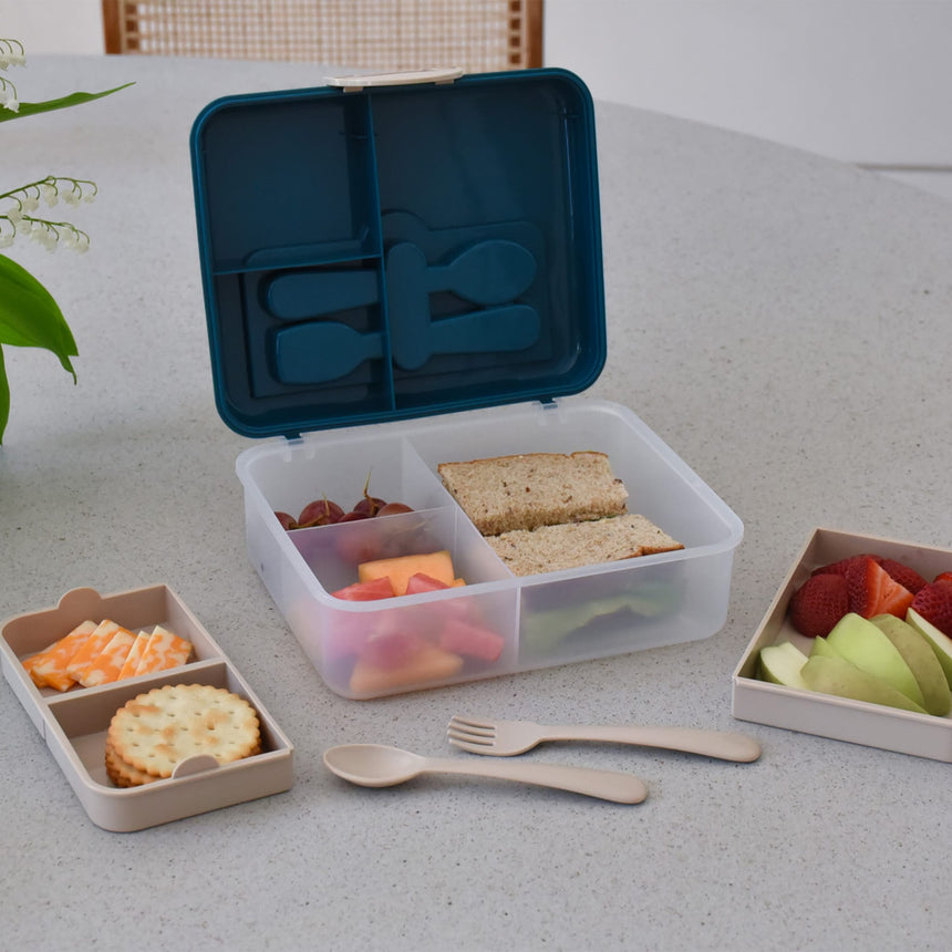 Boîte à lunch bento à 2 étages – Marine et ivoire LUXE-Melii-MEI-40141-CLÉMENT