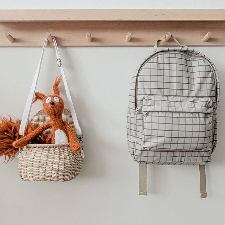 Sac à Dos Mini Carreaux Taupe-Menoum-MEN-MNM-BAG-06-CLÉMENT