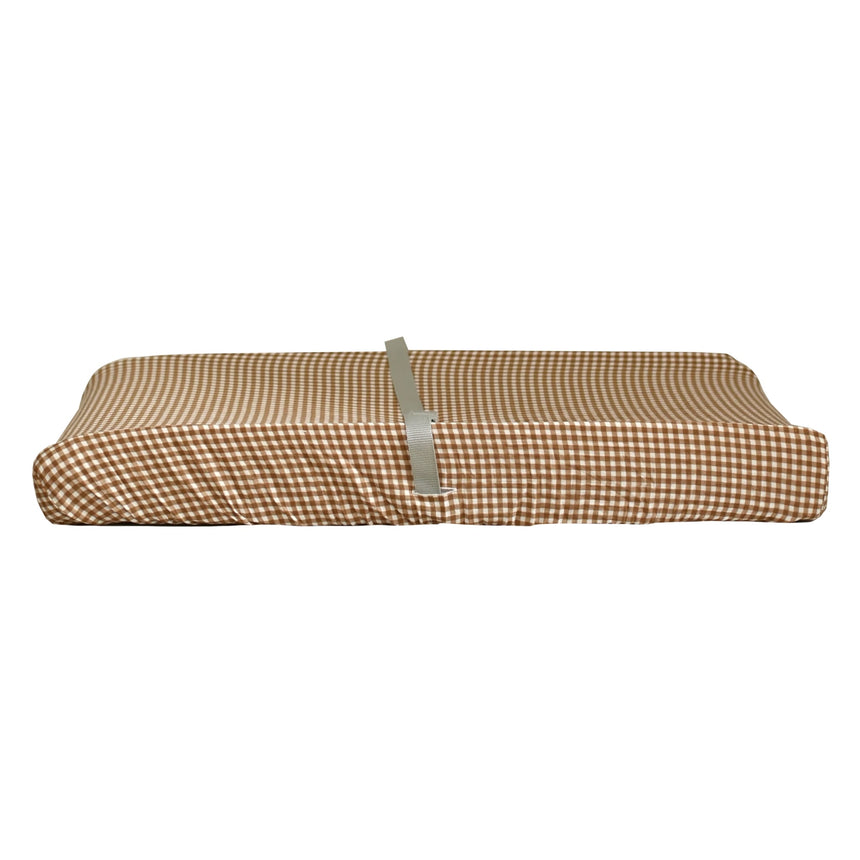 Housse Matelas à Langer- Vichy Brun-Minika-Brun-Taille Unique-MKA-PADCOVER-CLÉMENT