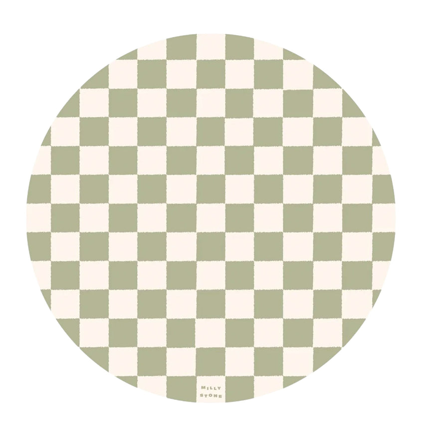 Tapis Catch All - Damier Sauge-Milly Stone-MLS-CAM019-CLÉMENT