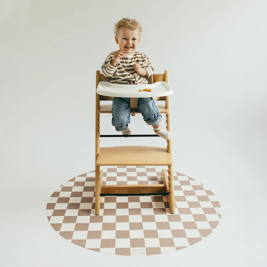 Tapis Catch All pour les repas et les jeux – Damier caramel-Milly Stone-MLS-CAM024-CLÉMENT