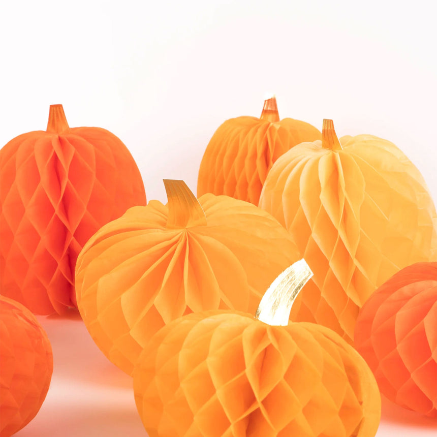 Citrouilles en papier alvéolé (x 10)-Meri Meri-MME-223929-CLÉMENT
