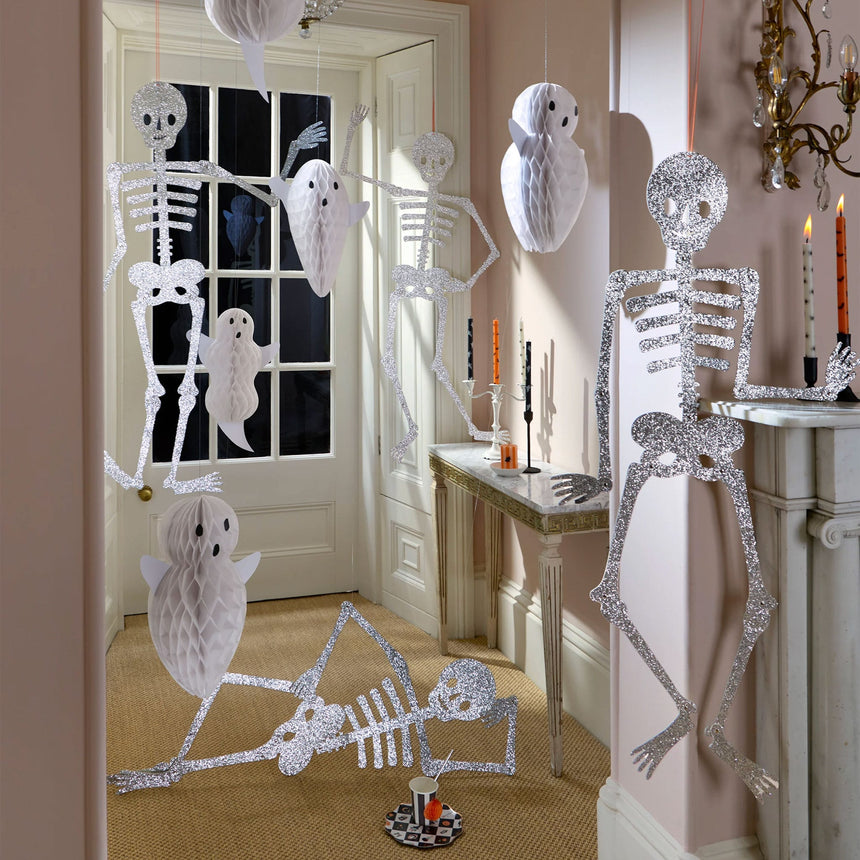 Décorations de fantômes suspendues en papier alvéolé (x 6)-Meri Meri-MME-303936-CLÉMENT