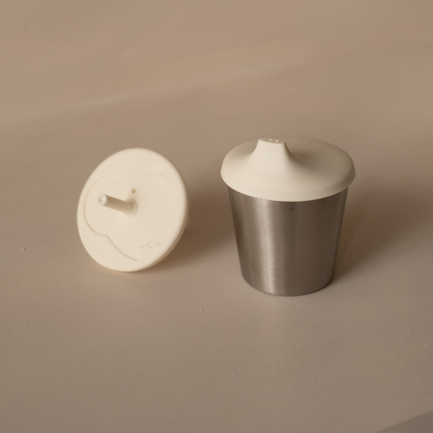 Gobelet 2en1 Stainless/Silicone - Crème-Micasso-MSO-HAFGOB2BLC-CLÉMENT