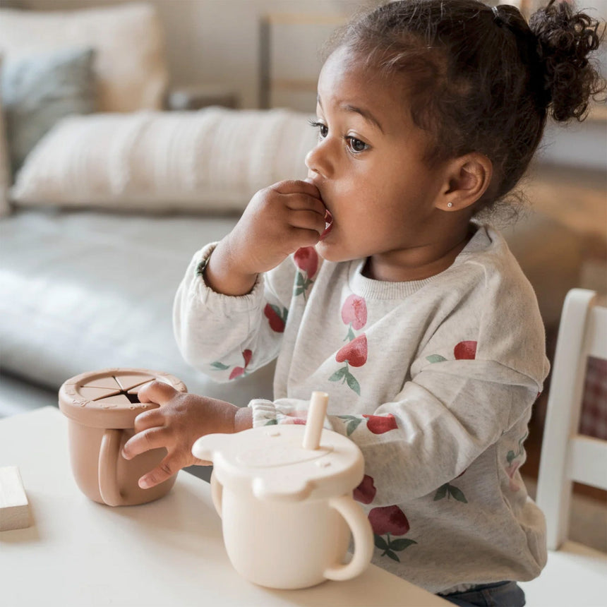 Tasse d'apprentissage 2-en-1 pour collation et liquide - Crème-Micasso-MSO-KECT06-BC-CLÉMENT