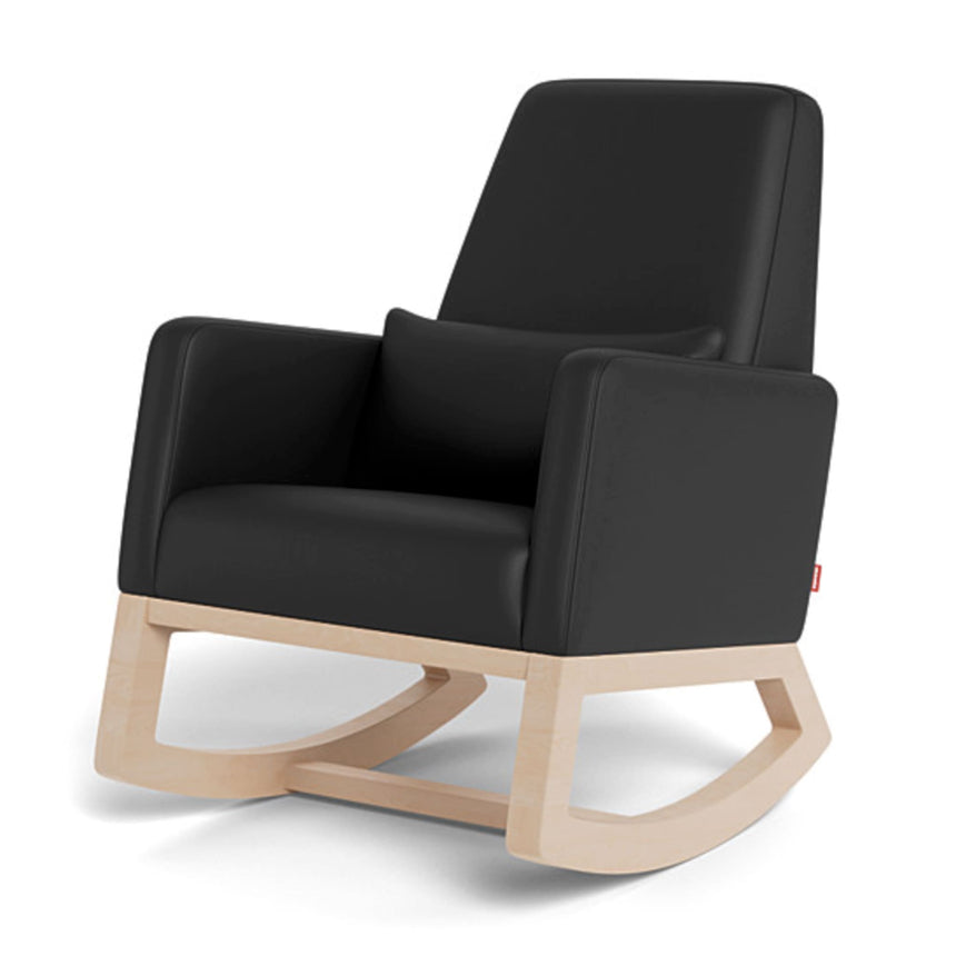 Chaise Berçante Joya - Cuir Noir / Bois Érable-Monte-MTE-JOYA-BLACK-N-CLÉMENT