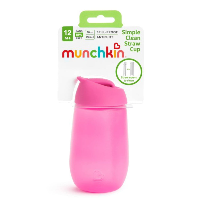 Gobelet avec Paille Simple Clean™ 10oz - Rose-Munchkin-MUN-21399-CLÉMENT