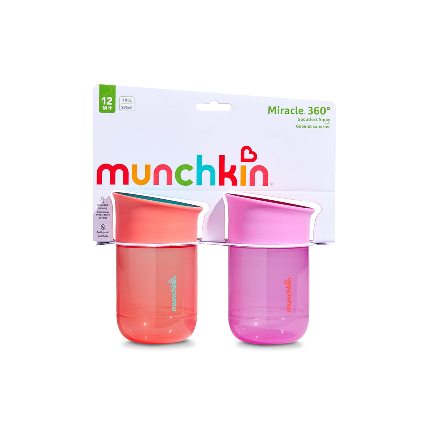 Tasse Gobelets Miracle 360° 10 oz (2) - Corail/Mauve-Munchkin-MUN-28701P-CLÉMENT