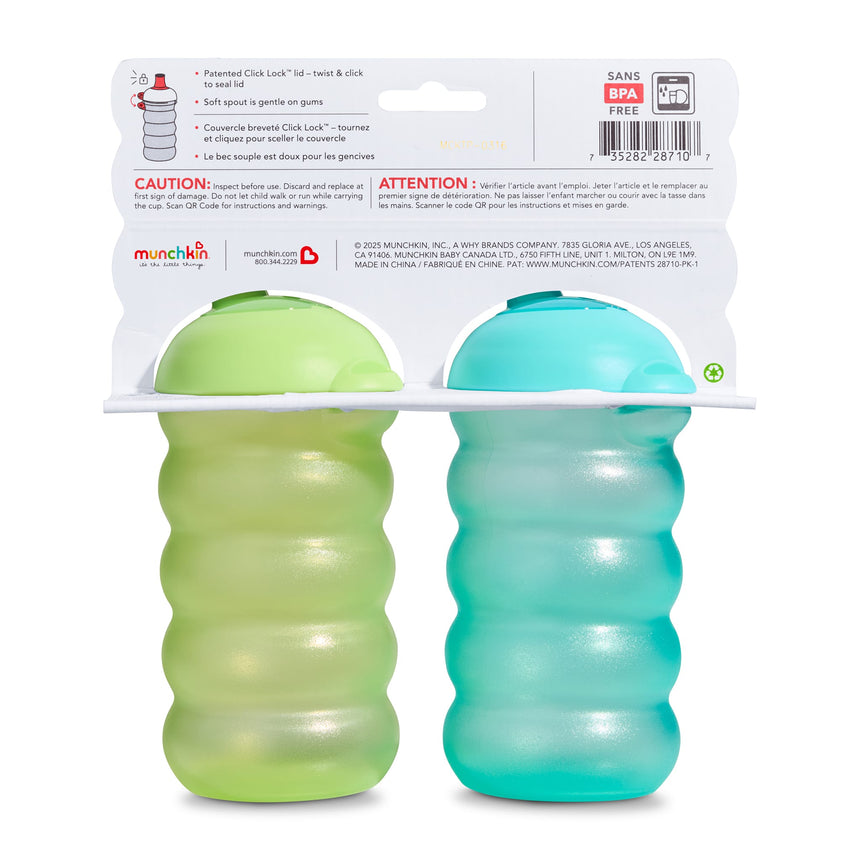 Gobelet antifuite Click Lock - Bleu/vert, 10 oz-Munchkin-MUN-28710P-CLÉMENT