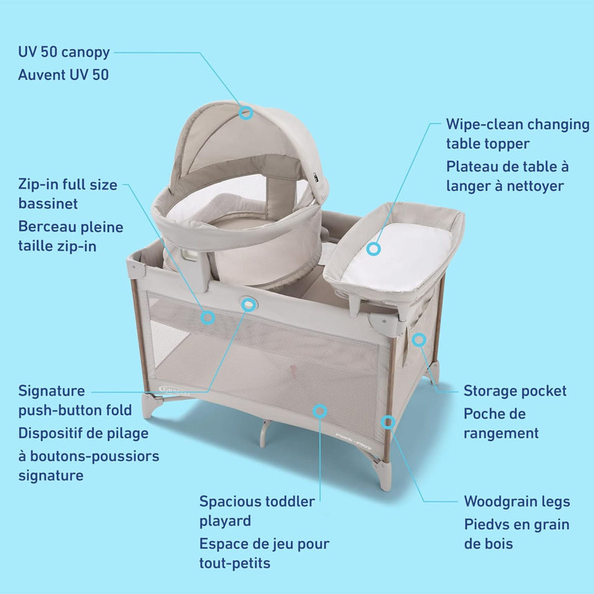 Parc Pack ’n Play Travel Dome LX - Linden-Graco-NEL-2253597-CLÉMENT