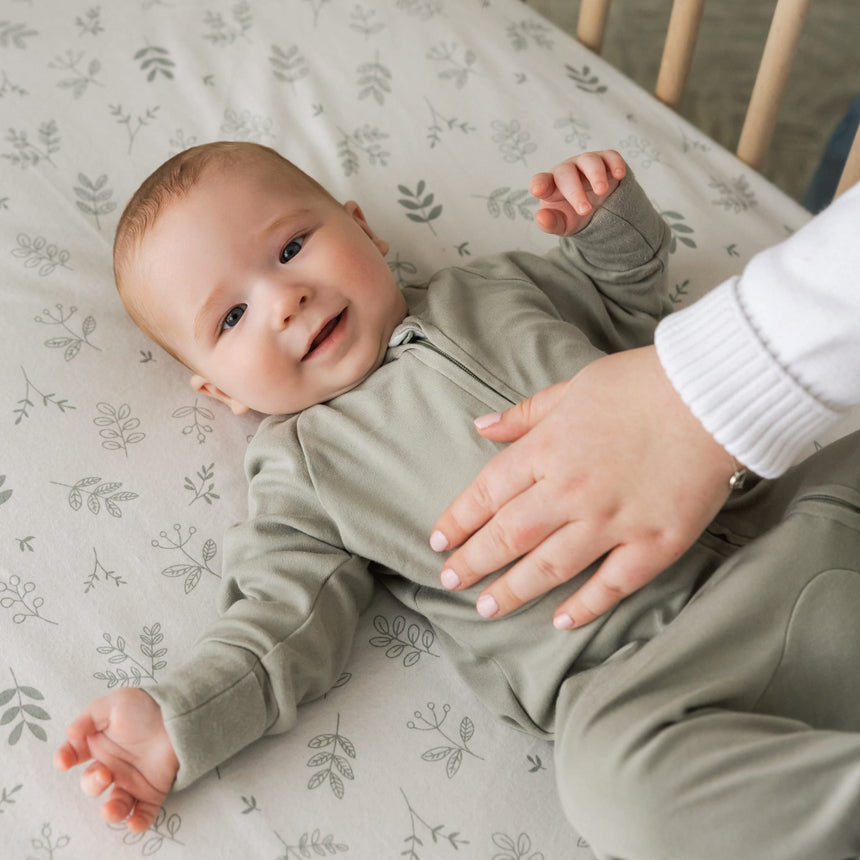 Drap Contour pour lit de Bébé - Feuillage-Perlimpinpin-PER-FL20A-FE-CLÉMENT