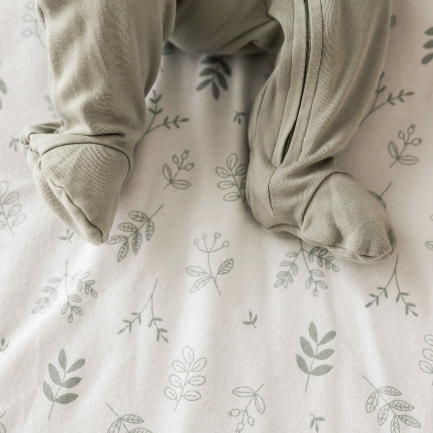 Drap Contour pour lit de Bébé - Feuillage-Perlimpinpin-PER-FL20A-FE-CLÉMENT