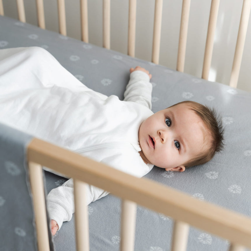Drap Contour pour lit de Bébé - Marguerites-Perlimpinpin-PER-FL20A-MA-CLÉMENT