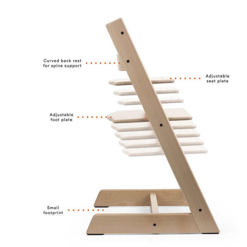 Chaise Haute Tripp Trapp® V2 Naturel + Coussin Gris avec Cabaret Stokke® Vanille-Stokke-SKK-706500-CLÉMENT