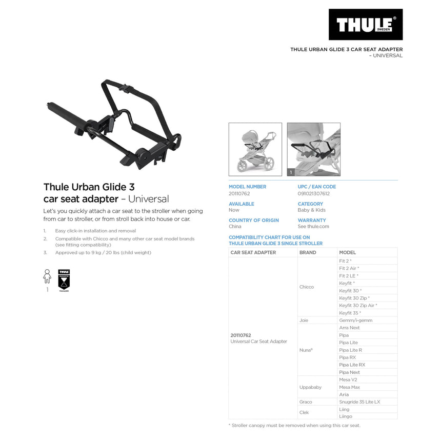 Adaptateur pour Urban Glide 3 / Urban Glide 4 Universel-Thule-THU-20110762-CLÉMENT