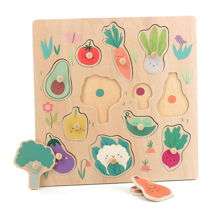 Casse-tête en Bois - Légumes Jardin-Vilac-VLC-V7101-CLÉMENT