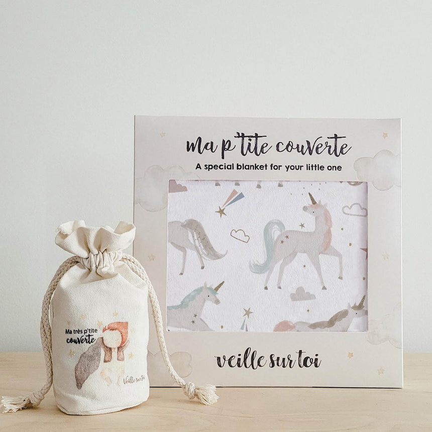 Petite Couverture Minky - Les rêves de Licornes-Veille sur Toi-VST-VSTCVCELESTE-CLÉMENT