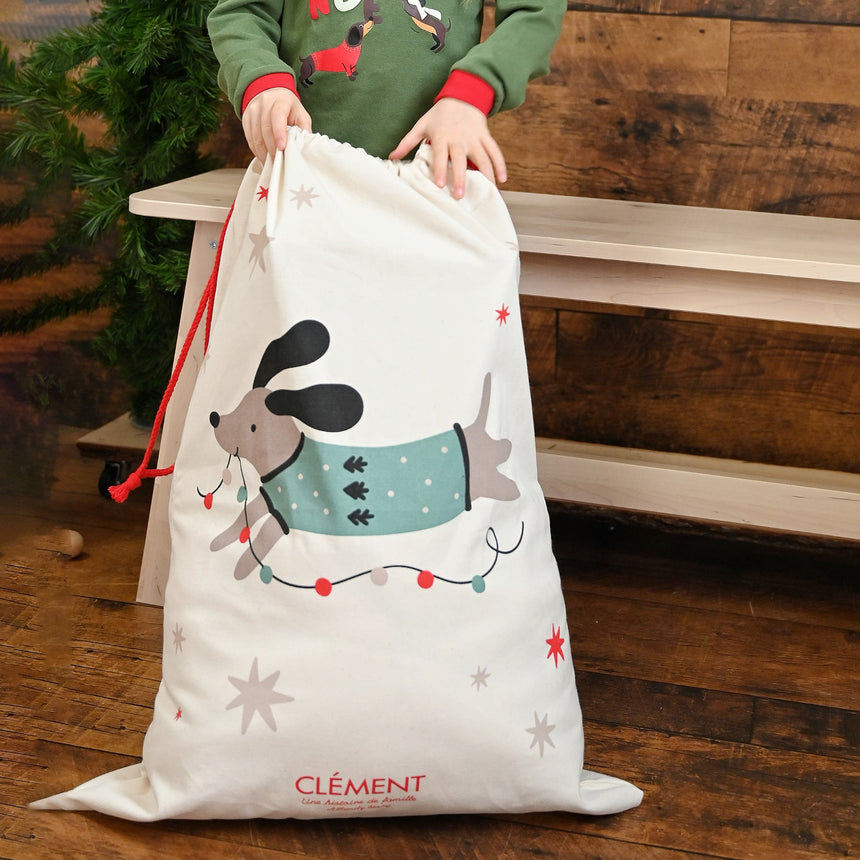 Grand Sac Cadeau / Poche Du Père Noel - Chien-Bebe Confort-CA3-HK-DOG-CLÉMENT