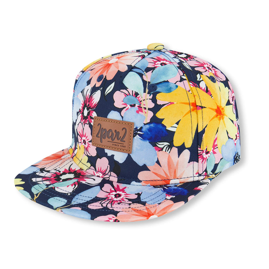 Casquette Fleurs 6-24mois-Deux par Deux-Marine-6-24 m-2X2-G30VGC-049A-CLÉMENT