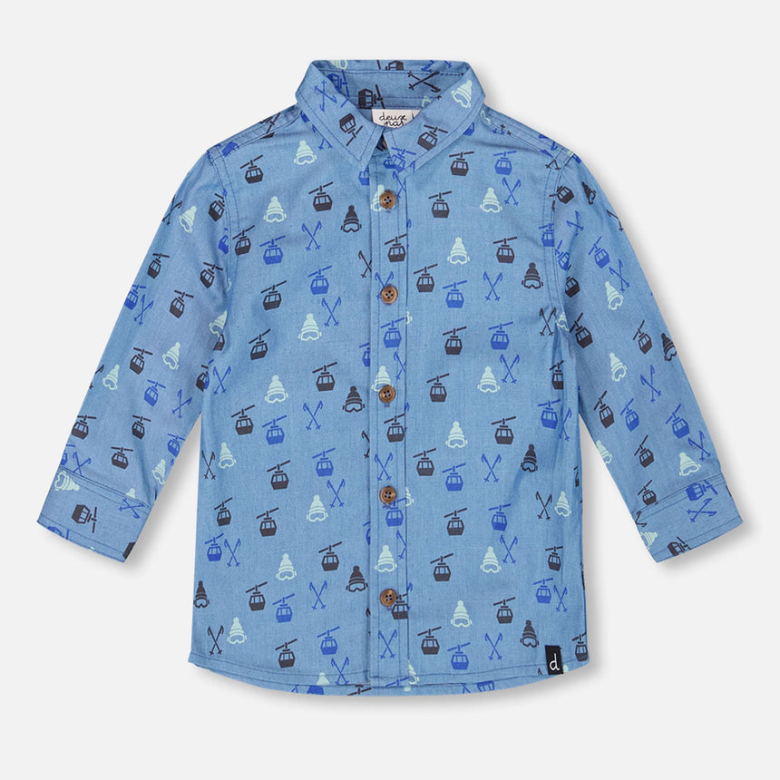 Chemise Ski 3-6ans-Deux par Deux-Bleu-3-2X2-H20T15-CLÉMENT