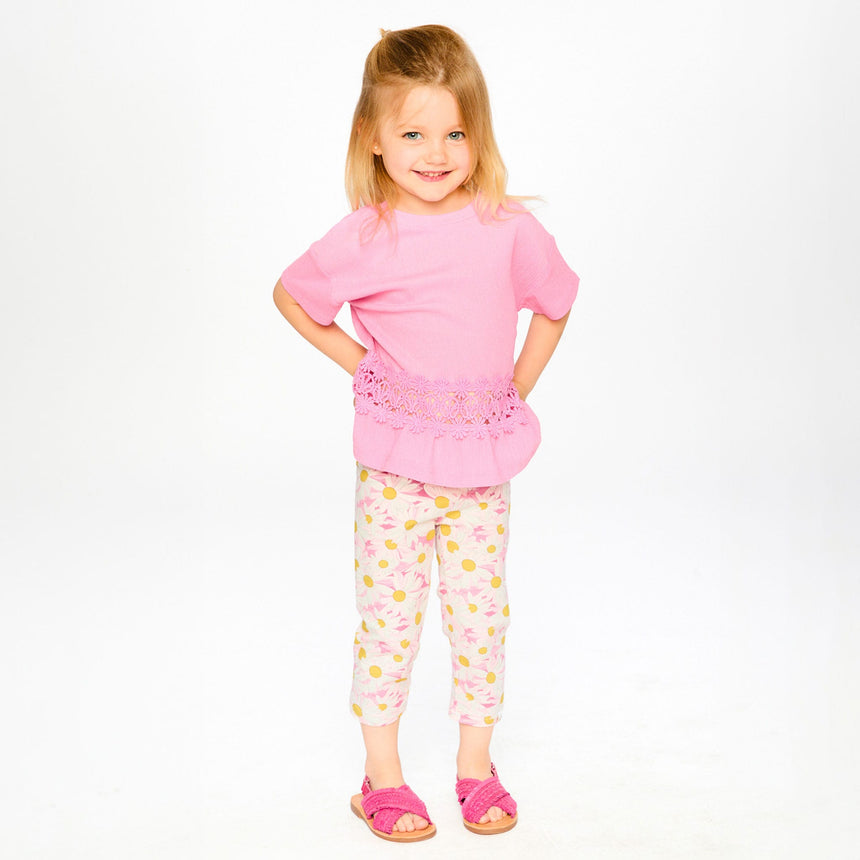 Legging Capri Marguerites 7-10ans-Deux par Deux-2X2-H30I60-136C-CLÉMENT