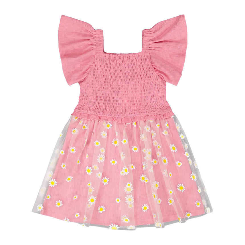 Robe Marguerites 7-10ans-Deux par Deux-Rose-7-2X2-H30I87-6240C-CLÉMENT