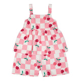 Combinaison Carreaux Cerise 3-6ans-Deux par Deux-Rose-3-2X2-H30L40-140B-CLÉMENT