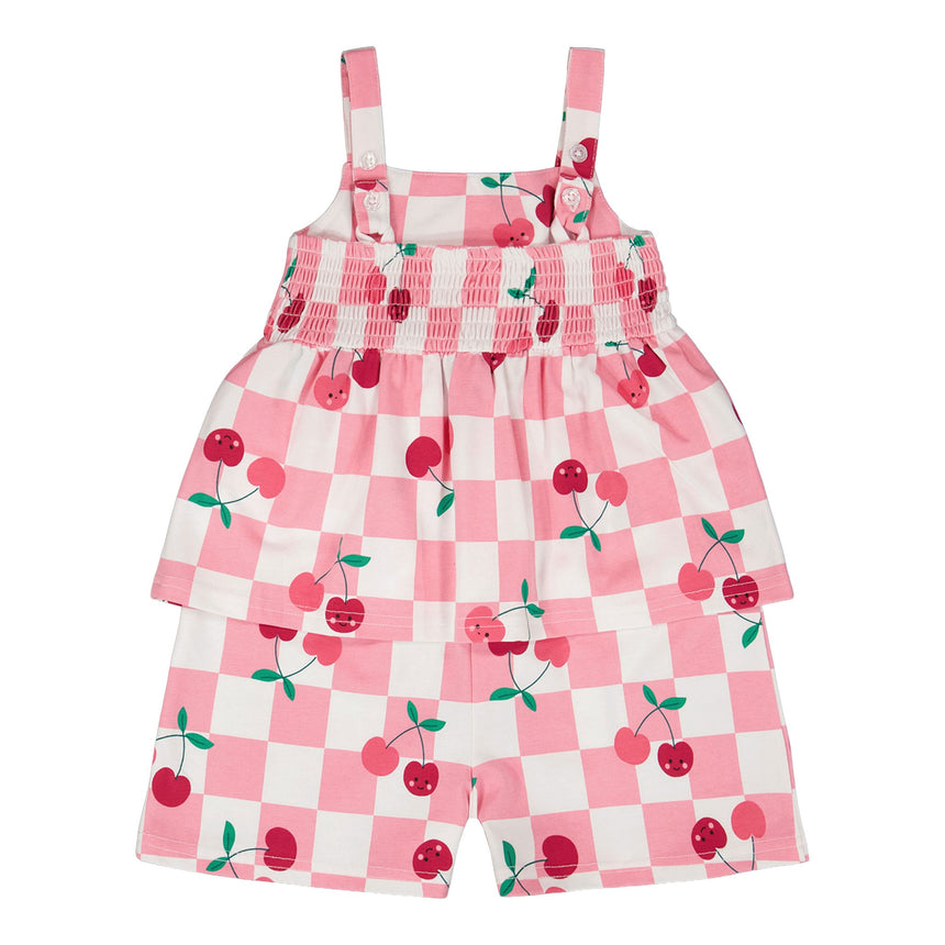 Combinaison Carreaux Cerise 3-6ans-Deux par Deux-2X2-H30L40-140B-CLÉMENT
