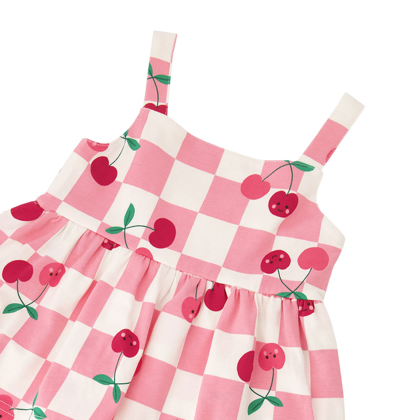 Combinaison Carreaux Cerise 3-6ans-Deux par Deux-2X2-H30L40-140B-CLÉMENT