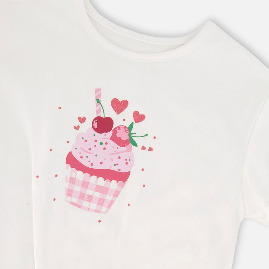 T-shirt Cupcake Cerise 3-6ans-Deux par Deux-2X2-H30L70-100B-CLÉMENT