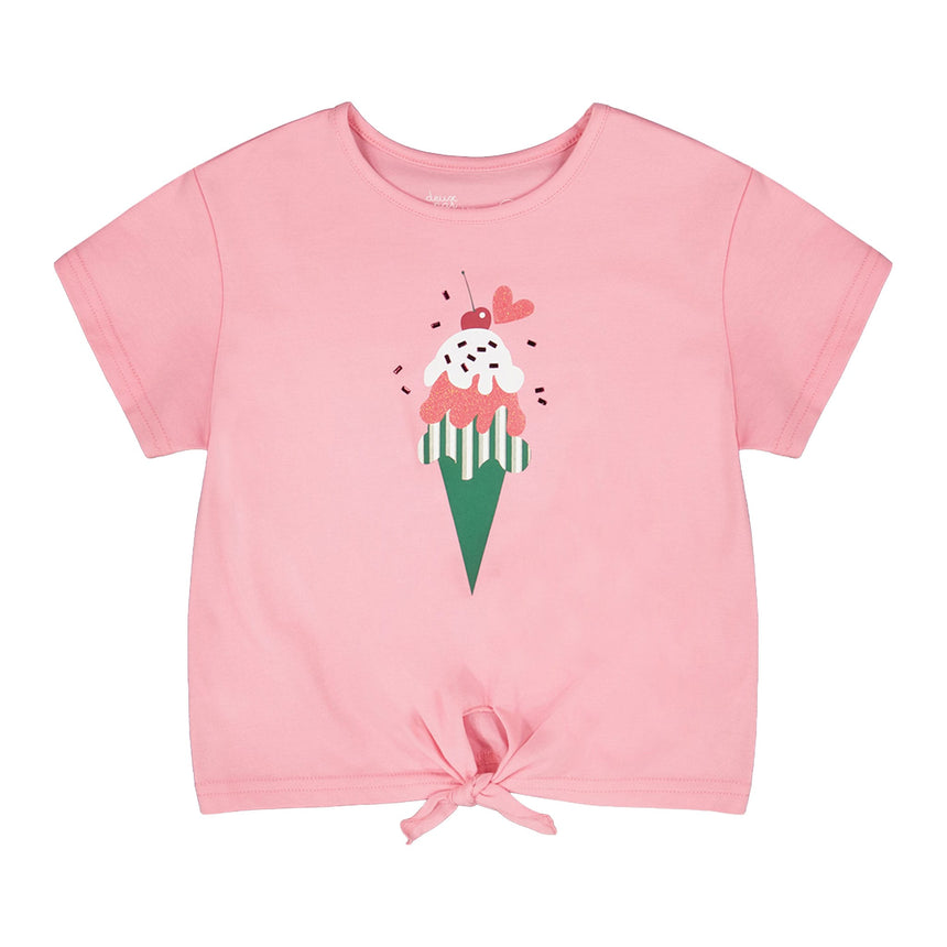 T-shirt Crème Glacé Cerise 3-6ans-Deux par Deux-Rose-3-2X2-H30L70-6050B-CLÉMENT