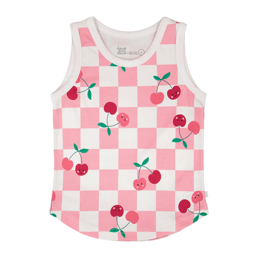 Camisole Carreaux Cerise 7-10ans-Deux par Deux-Rose-7-2X2-H30L72-140C-CLÉMENT