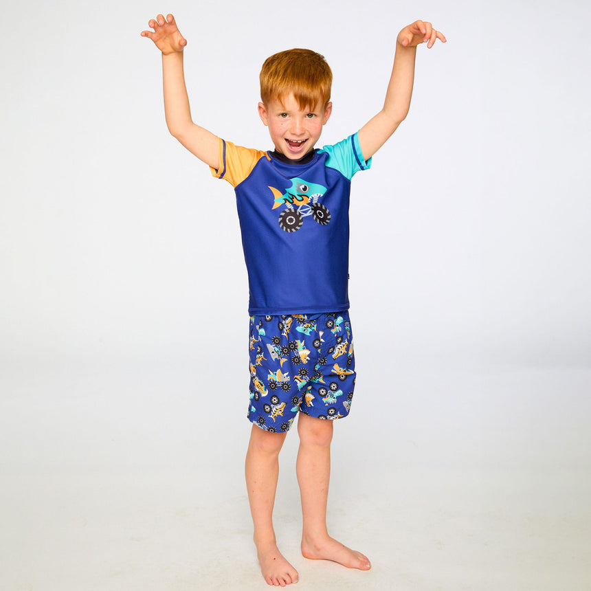 Maillot Short Monster Truck2-6ans-Deux par Deux-2X2-H30OB10-160-CLÉMENT