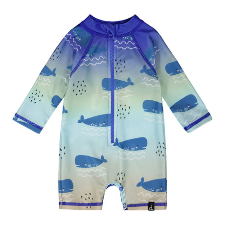Maillot UV Une Pièce Baleines 3-24mois-Deux par Deux-Turquoise-3-6 m-2X2-H30OB15-156A-CLÉMENT